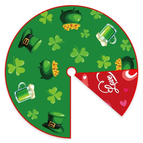 St Patricks Day Tree Skirt St Patricks Day Decorations 36" Reversible Shamrock Double Sided Print Mat for Trees St Patricks Day Decor Holiday Party Garden Indoor Home Decorations