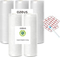 AZEUS Vacuum Sealer Bag Rolls - BPA-Free Embossed Rolls, 2 Rolls 8" x 16.4' & 3 Rolls 11" x 16.4'