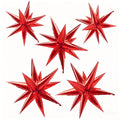 Red Star Foil Balloons Explosion 12 Point Spike Baloons Large Mylar Balloon Party Decorations Backdrops for Christmas Wedding Anniversary Bachelorette Engagement Birthday Valentine's Day