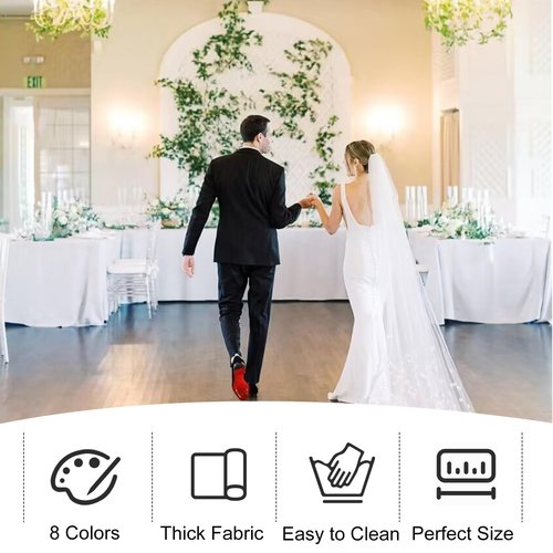 JALANCY 3 Pack Rectangle White Table Cloth Bulk Washable Polyester Table Cover for Wedding Dining Table Buffet Parties Banquet Decoration（60x102Inch, White）