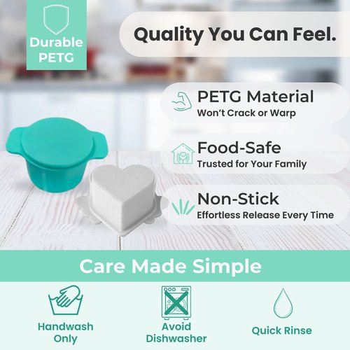 Round Cake Pop Mold and Tray Set - Circle & Heart Shapes with Sticks - Cake Pop Maker Kit for Kids & Adults - Food Grade PETG, Easy Press Cutter, Baking Tool for Treats, Birthdays & Parties