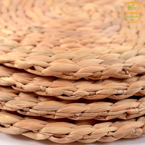 10 Pcs Natural Water Hyacinth Round Placemats Set of 10, Boho Wicker Placemats, Chargers for Dinner Plates, Home Decor Dining Table, Kitchen Decor, Kitchen Table Centerpiece, Charger Plates 11.8 Inch