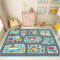 YSYTLCL Kids Rug Car Rugs 31''x47'' Playmat Carpet for Play Toy Cars for Playroom Classroom Kids Room, Non-Slip Road Traffic Floor Rug Mats, Washable Children's Town Road Play Rug.