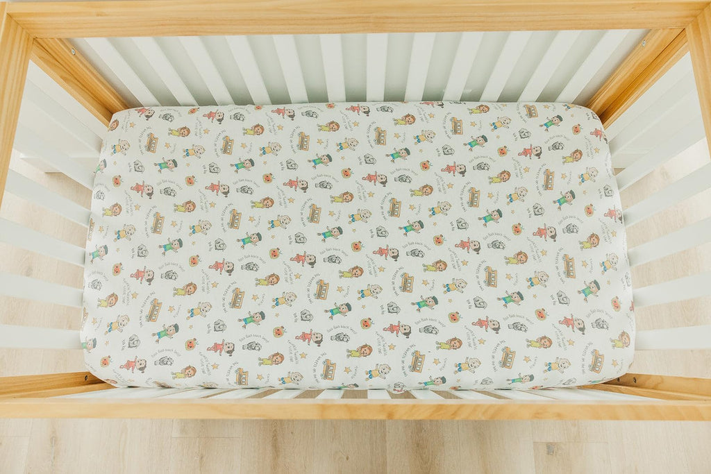 Copper Pearl Premium Fitted Knit Crib Sheet/Toddler Sheet CoComelon Friends