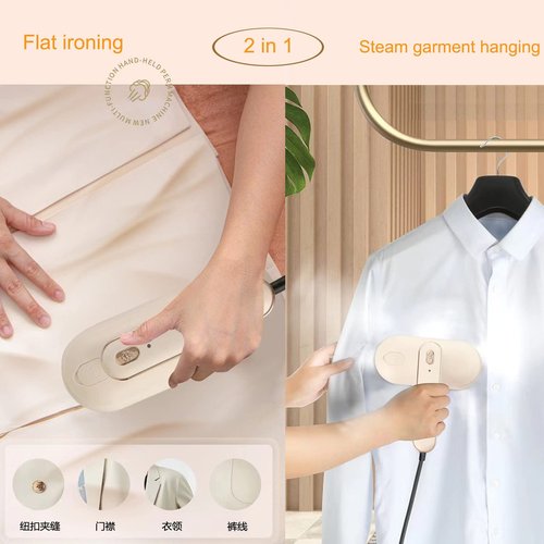 RULA Travel Steamer iron for Clothes Steamer Handheld Mini Steam Iron Portable Clothing Steamer Small Dry and Wet Ironing Machine 2 in 1, Fast Heat Up, 120V 1000W, White