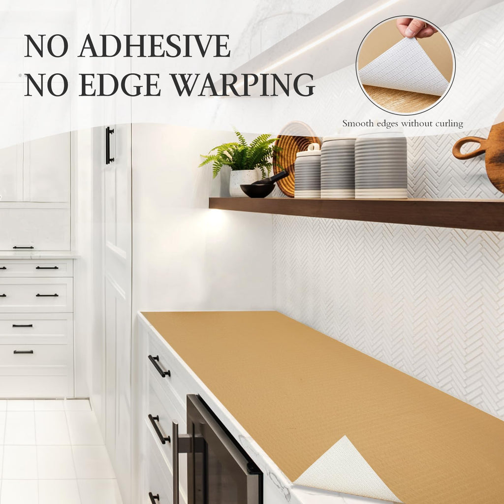 Beautysaid Shelf and Drawer Liner for Kitchen Cabinet, Non Adhesive Non Slip Shelf Paper Waterproof Washable Thickened for Dresser Pantry Shelve Bathroom Protector Liner(Checkered,23.6 in x 10 FT)