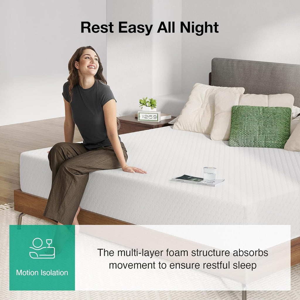 Novilla Queen Mattress - 12 Inch Memory Foam for Pressure Relief & Cool Sleep | Removable Washable Cover, Medium Firm