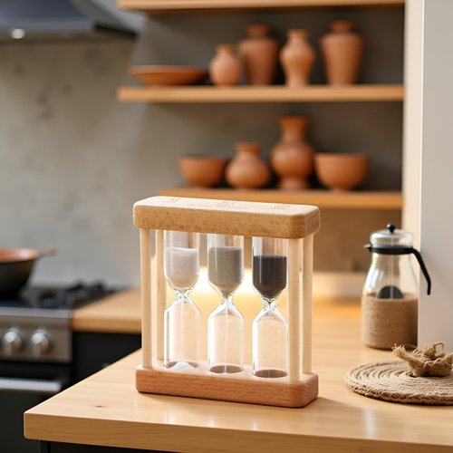 Wooden 1/3/5 Minute Sand Glass Hourglass Timer Clock Home Decor Kitchen Tools Gift for Childern Simple Style Timers