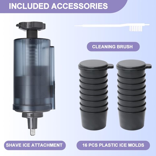 Shaved Ice Attachment for KitchenAid Stand Mixer with 16 Ice Molds, Snow Cone Maker, Ice Shaver Accessories for Stand Mixers Create Fluffy Snow-like Ice Treats at Home