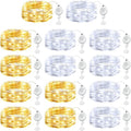 Brightown 14 Pack LED Fairy Lights - Warm White & White Battery Operated | 7ft Waterproof Silver Wire for DIY Decor