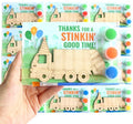 12 Pack Garbage Truck Party Favors for Kids – Individually Wrapped Paint Your Own Wooden Magnet Craft Kits with Thank You Card, Trash Day Birthday Supplies for Boys & Girls