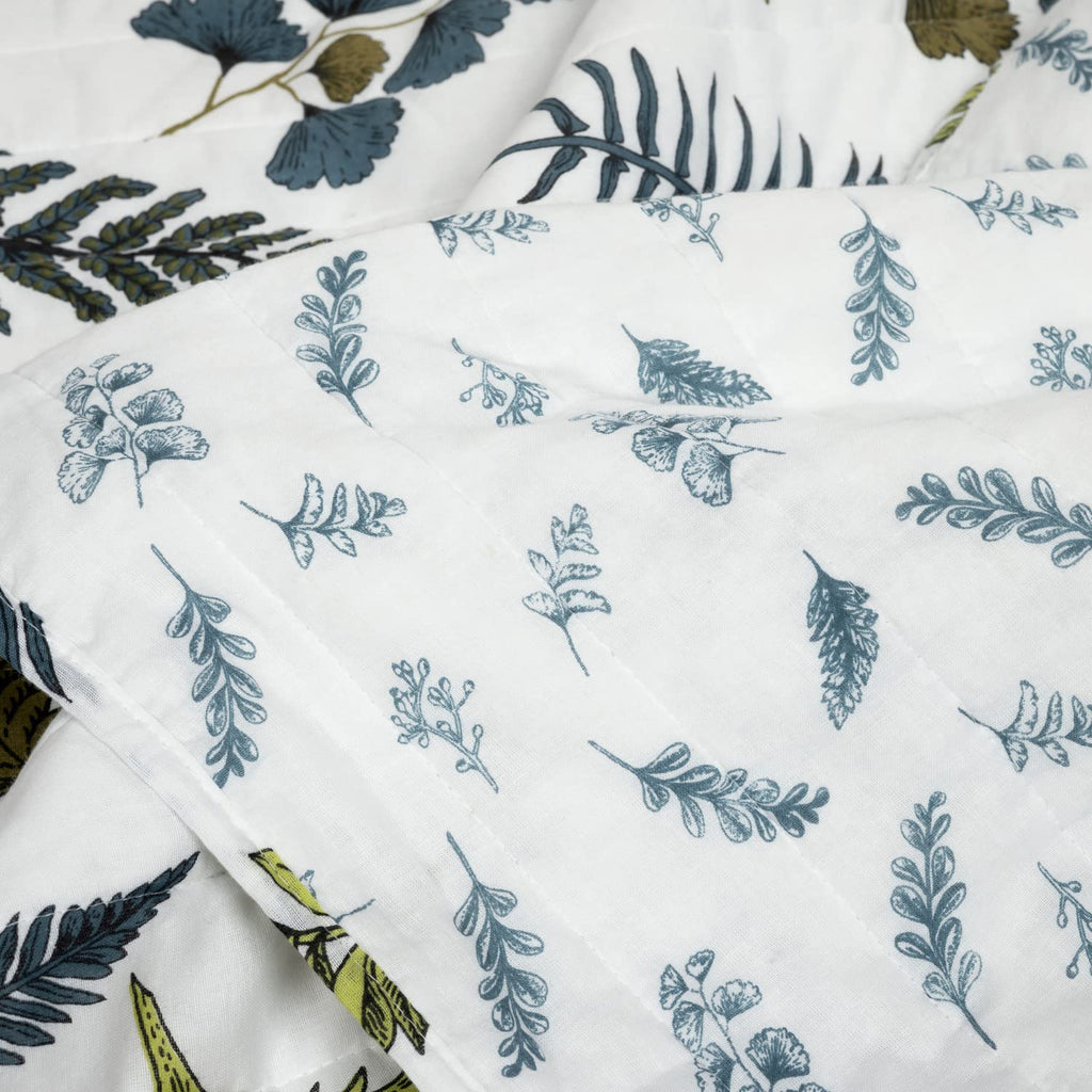 Lush Decor Devonia Allover Reversible Oversized 3 Piece Cotton Quilt Set, King, White & Green