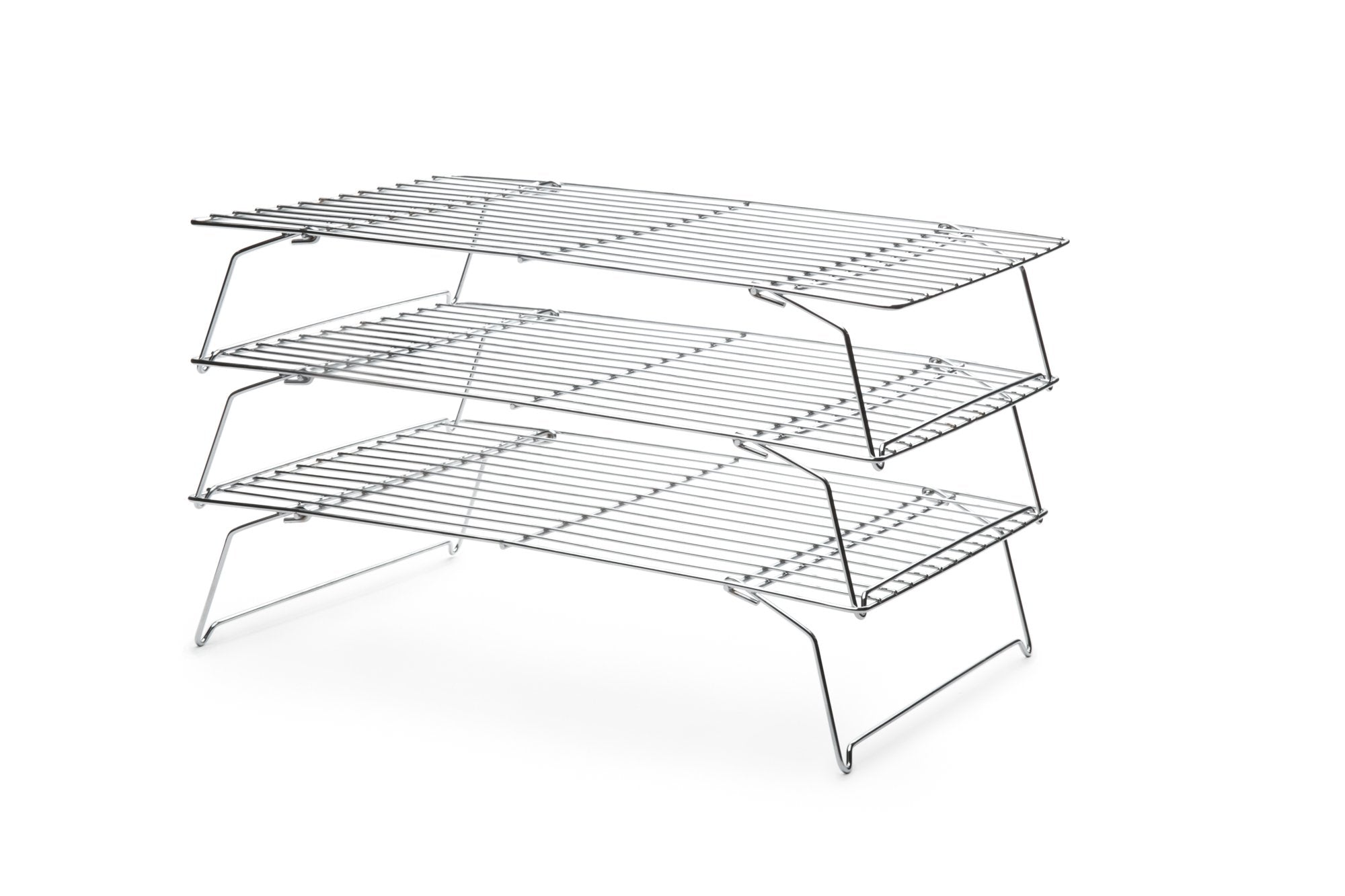 Fox Run Stackable Cooling Rack Set, Chrome, 3-Piece, Metallic, 2.25 x 14 x 10 inches