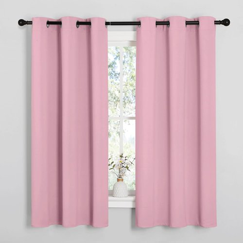 NICETOWN Blackout Curtain Panels - Thermal Insulated Draperies in Crystal Pink | 29 x 40 Inches, 1 Pair