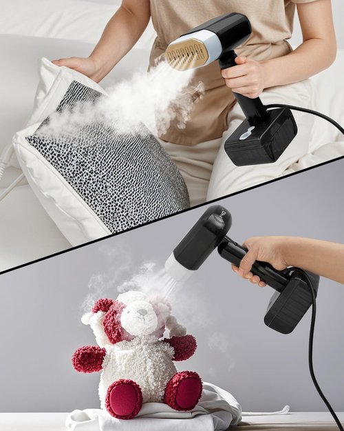2025 Upgrade Steamer for Clothes, 2 in 1 Iron & Steamer for Quick Wrinkle Removal, 5 Adjustable Grades Temperature with LED Digital Display for Home, Office and Travel Use