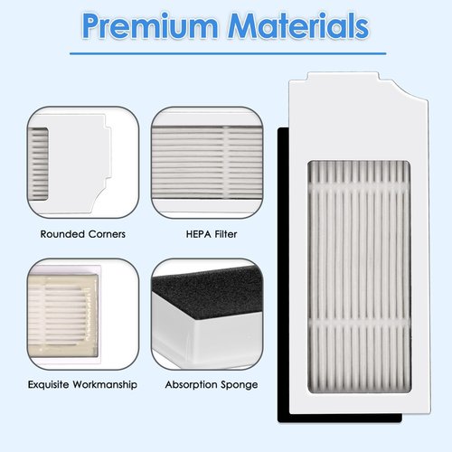 (6 Pack) N20 Plus HEPA Filters Replacement Parts Compatible with ECOVACS DEEBOT N20 Plus/ N20 Pro Plus/ X1 Omni/ T10/ T10 Plus/ T10 Turbo/ T10 Omni Robot Vacuum Cleaner, Filters Accessories Kit