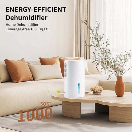 Dehumidifier for Home with Colorful Light Auto Shut Off Protection Ideal for Bedroom and Basement 2 Working Modes Daytime and Nighttime Efficient Moisture Removal System