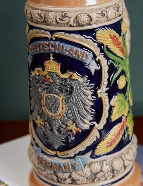 HAUCOZE Beer Stein Mug German Eagle Drinking Viking Tankard with Petwer Lid for Birthday Gifts Men Father Husband 0.8 Liter