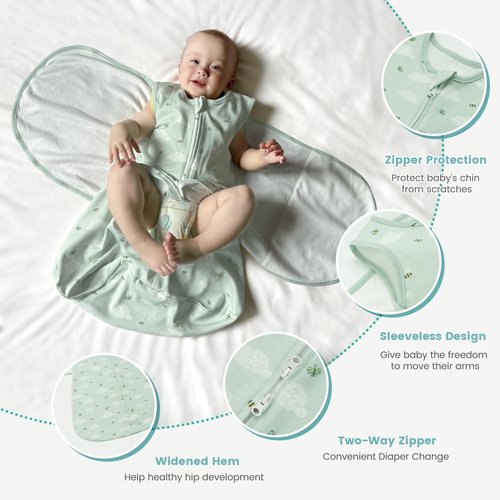 LILBESTIE Baby Swaddle Sleep Sack, 1.0 Tog New-Parent-Friendly Swaddle for Newborns & infant 0-6 Months Baby Wearable Blanket Reduce Startle Reflex, Newborn Boys Girls Registry Essentials