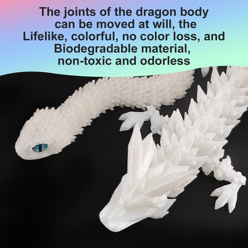 3D Printed Dragon Snake Eggs, Flexible 3D Printed Animal Toys UV Glow in the Dark, Desk Pet for Animal Collectors, Easter Basket Essentials for Teens, Articulated Crystal Dragon Fidget Toys for Adults