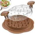 Chicken Shredder Large Chicken Breast Shredder Tool Twist with Brush&Fork, Visible Meat Shredder Machine, Anti-Slip Strip, Ergonomic Handle, BPA Free, Suitable for Pork Beef Chicken(Brown)