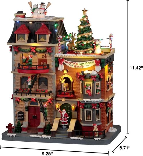 Lemax Santa's Rooftop Bash - Festive Holiday Decoration with 4.5V Adapter | Charming Collectible