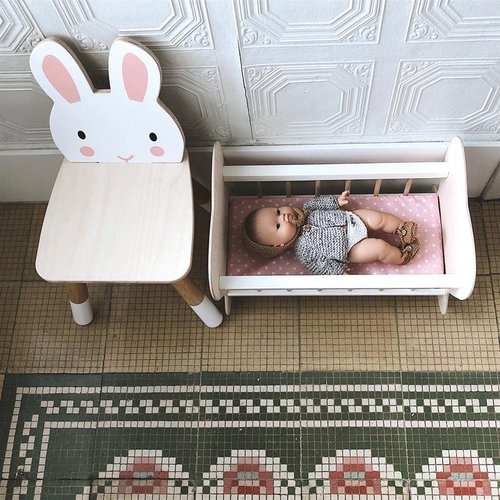 Tender Leaf Toys - Forest Table and Chairs Collections - Adorable Kids Size Art Play Game Table and Chairs - Made with Premium Materials and Craftsmanship for Children 3+ (Forest Rabbit Chair)