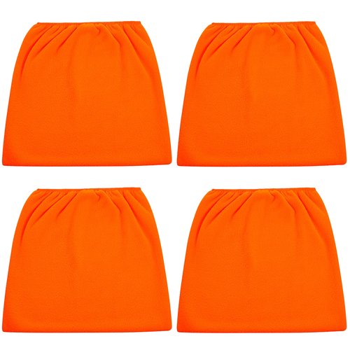 4 Packs Vac Filter Cover, Reusable Pre Filter Bag for Shop Vac VF4000, VF5000, DXVC6912, 9-17816 Filters, Wet Dry Vac Filter Cover with Elastic, Fit Filter 8-9" Tall, 6-8" Diameter - Orange