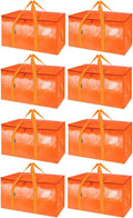 BALEINE 8-Pack Oversized Moving Bags - Heavy-Duty Storage Totes with Reinforced Handles | Orange