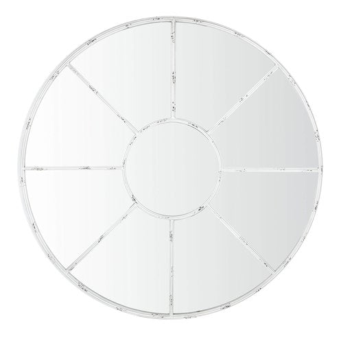 SAFAVIEH Home Jonelle Distressed Round White 36-inch Decorative Accent Mirror