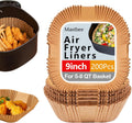 Skiennix 9-Inch Air Fryer Paper Liners - 200PCS Non-Stick, Oil-Proof & Heat-Resistant Parchment