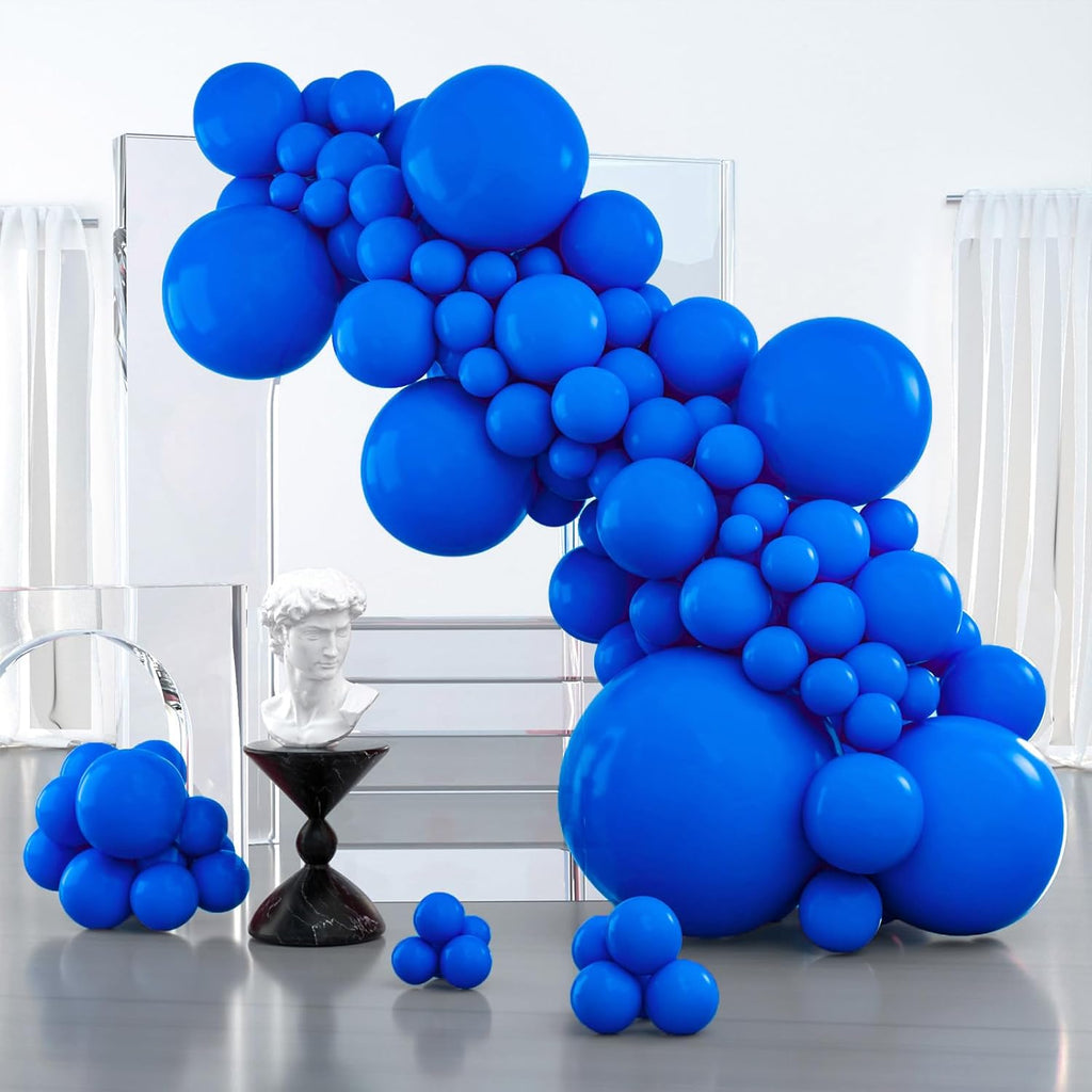 PartyWoo Royal Blue Balloons - 100 Pcs Assorted Sizes for Stunning Balloon Garlands & Arches