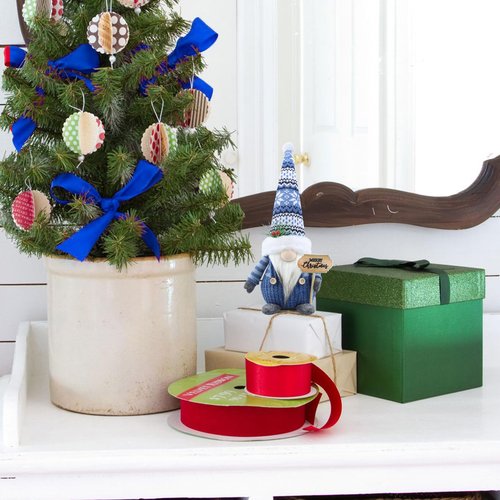 Gehydy Christmas Gnomes Decorations Gnome Handmade Decor for Home Kitchen Farmhouse Tiered Tray - Blue