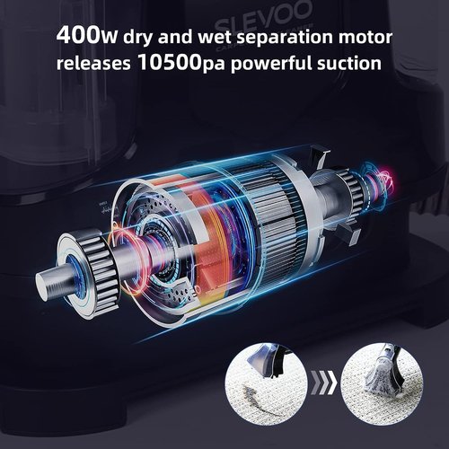 Carpet Cleaner Machine 10.5Kpa Strong Suction, 400W Powerful Motor, Portable Upholstery Cleaner with Spot and Stain Remover for Pet Accident, Rugs, Carpet and Upholstery
