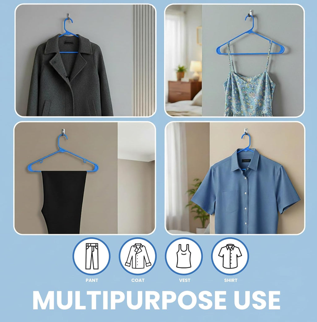Utopia Home Clothes Hangers - Durable Plastic Hangers with Hooks | 30 Pack in Blue