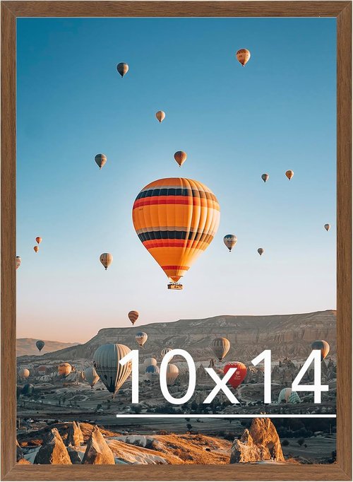 JCJMY Picture Frame - 10x14 Inch Brown Frame for Diamond Art | Horizontal & Vertical Wall Display