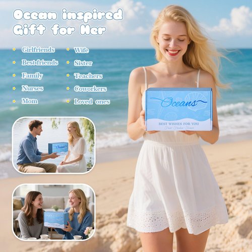 Mothers Day Gifts for Mom ,Ocean Self Care Gift Set,Relaxing Spa Gift Baskets for women,Birthday Gifts Get Well Gift Care Package for Women New Mom Wife Grandma