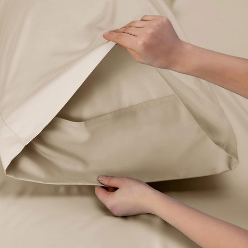 Bedsure Queen Sheet Set - Cooling Bamboo Sheets with Deep Pockets | Soft, Breathable Luxury Bedding in Beige