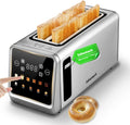 SAKAMOSH 4-Slice Smart Toaster - Touch Screen, 6 Browning Levels, Extra Wide Slots, Stainless Steel