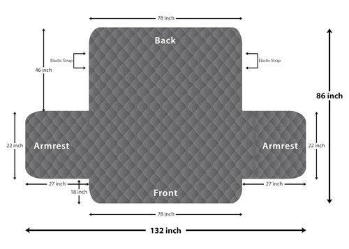 Utopia Bedding Reversible Oversized Sofa Couch Cover, Water Resistant Slipcover Furniture Protector with Foam Sticks and Elastic Straps for Kids Dogs Pets (3.5 Seater, Gray/Light Gray)