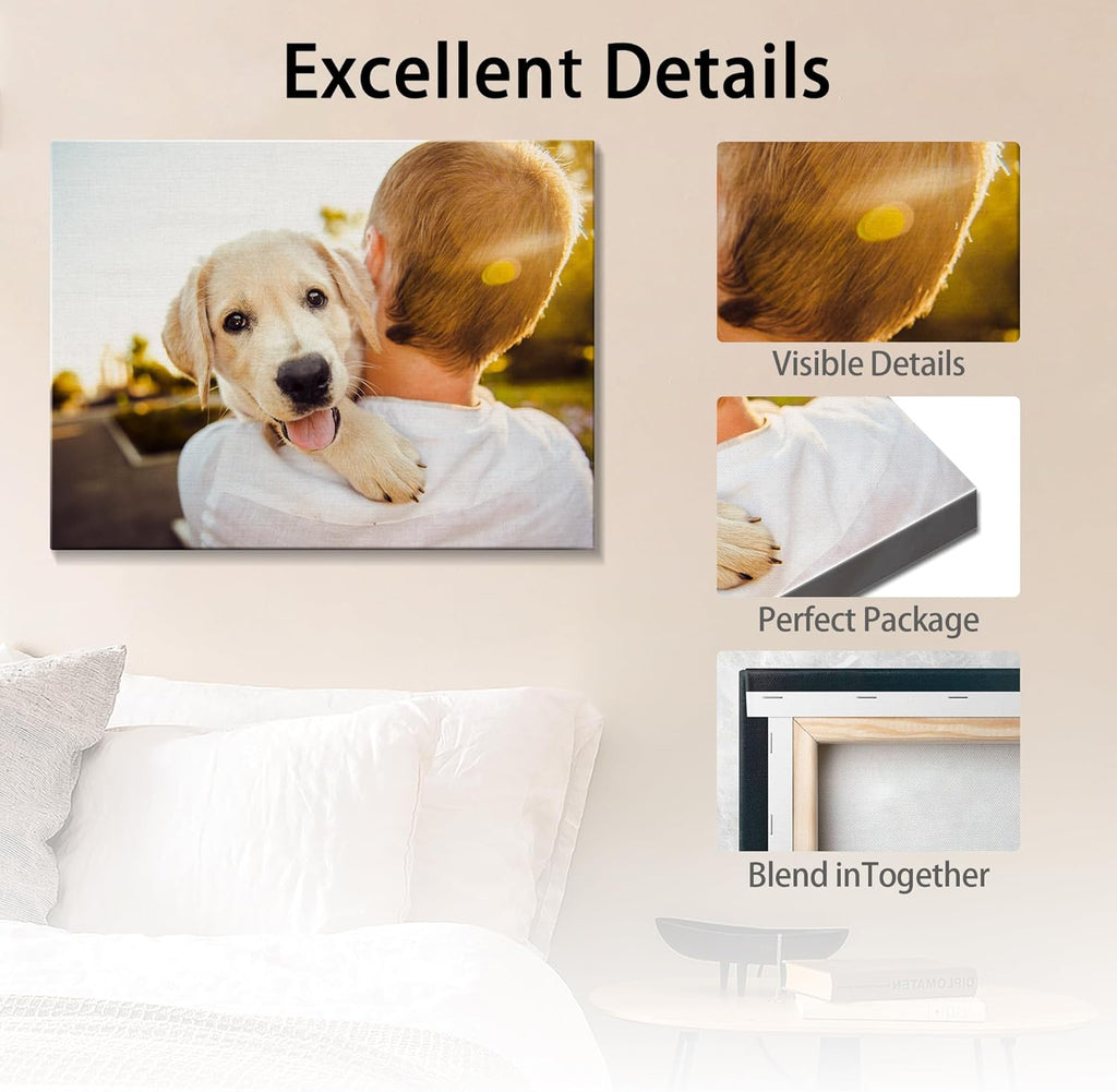 Skiennix Personalized Photo Canvas Print - Custom Wall Art for Bedroom & Living Room | 8x10