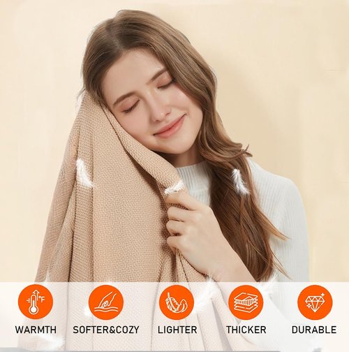 Heated Shawl Wraps for Women Portable USB Heated Blanket Shawl with Hoodie Wearable Electric Blanket Fast Heating in 15 Seconds 8 Heating Zones 3 Heating Levels Rechargeable for Outdoor C(1PCS)