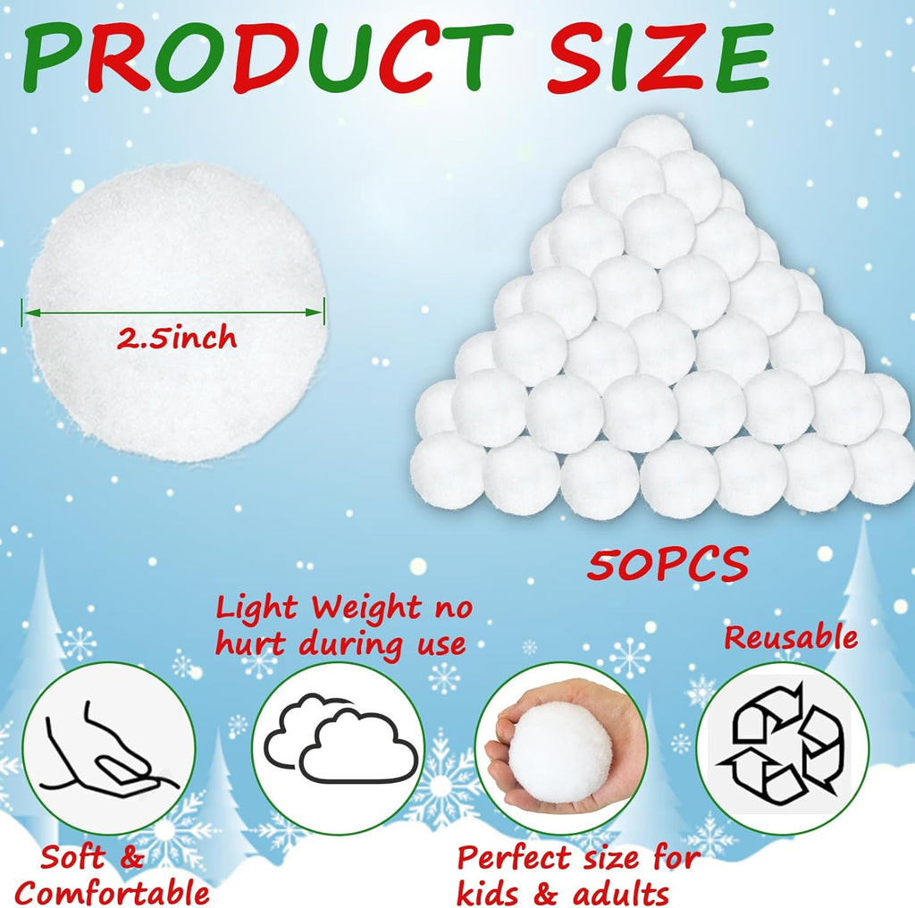 Skiennix Reusable Water Balls - 50 Pack Fake Snowballs for Outdoor Fun | Indoor Activity Toys for All Ages