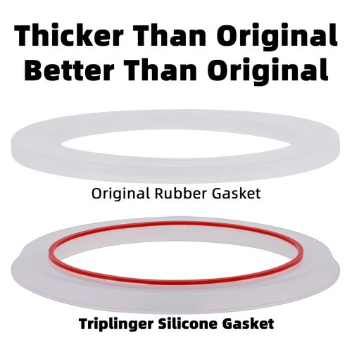 [UPGRADED] Sealing Gasket for Bialetti Moka Express 1 Cup Iconic Stovetop Espresso Maker - 6 PCS Replacement Food Grade Silicone Seal Ring for Aluminum Stovetop Coffee Maker Pots