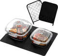 Teenyyou Glass Casserole Dish Set - 2 Pcs with Lid, Baking Gloves & Heat Resistant Mat | 1.5L & 0.8L