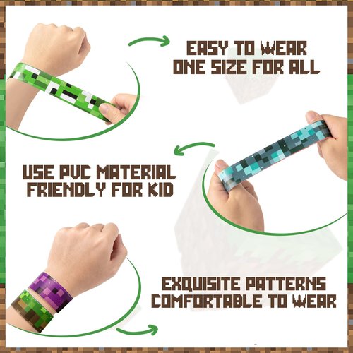 BLZYTOY 20Pcs Birthday Party Supplies,Slap Wristband Set,Best for Fill Up the Goodie Bags