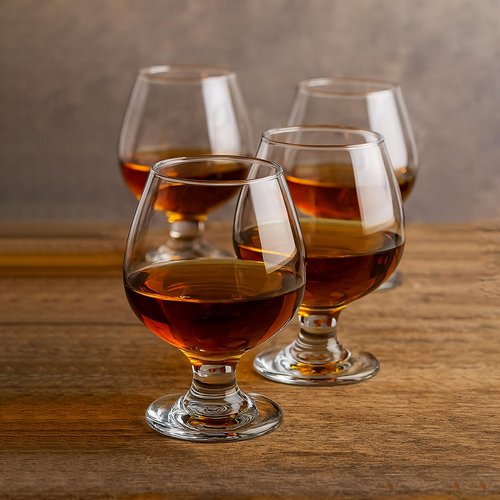 Almagic Brandy Snifter Glasses Set of 4-11 oz / 330 ml Cognac Glasses Set, Pure Clear Short Stem Wine Glass Set for Brandy & Whiskey, Dishwasher Safe, Gifts for Men