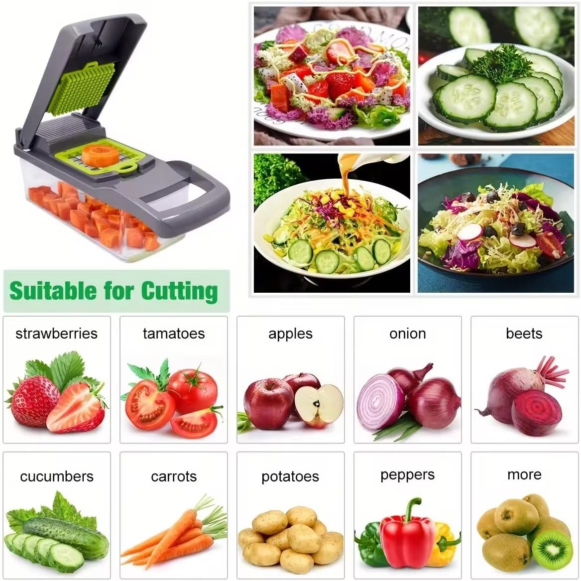 Skiennix Onion Cutter - Multifunctional Vegetable Chopper & Mandoline Slicer | Ideal for Dicing & Grating