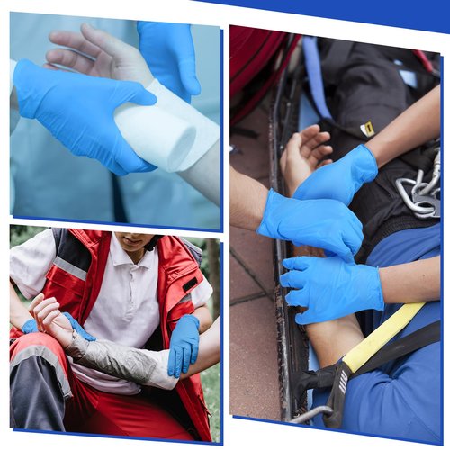 Chicingyou 30 Pairs Disposable Emergency Glove Individually Packaged Travel Gloves Travel Trauma Essential Nitrile Glove (Blue)
