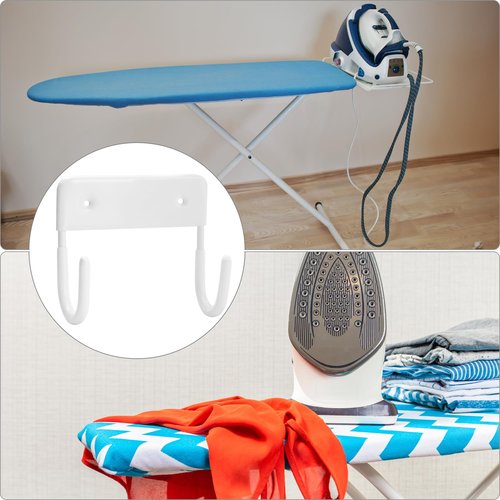 QWORK Ironing Board Wall Mount - Heavy Duty Ironing Board Hanger with 5 Inch Length, Iron Board Hook Wall Mount